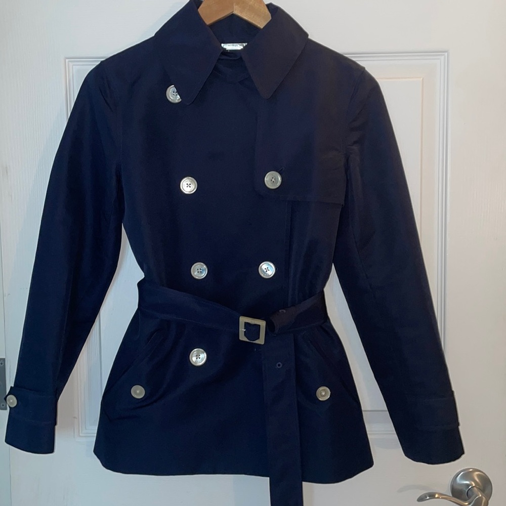 Lauren Ralph Lauren Navy Short Trenchcoat